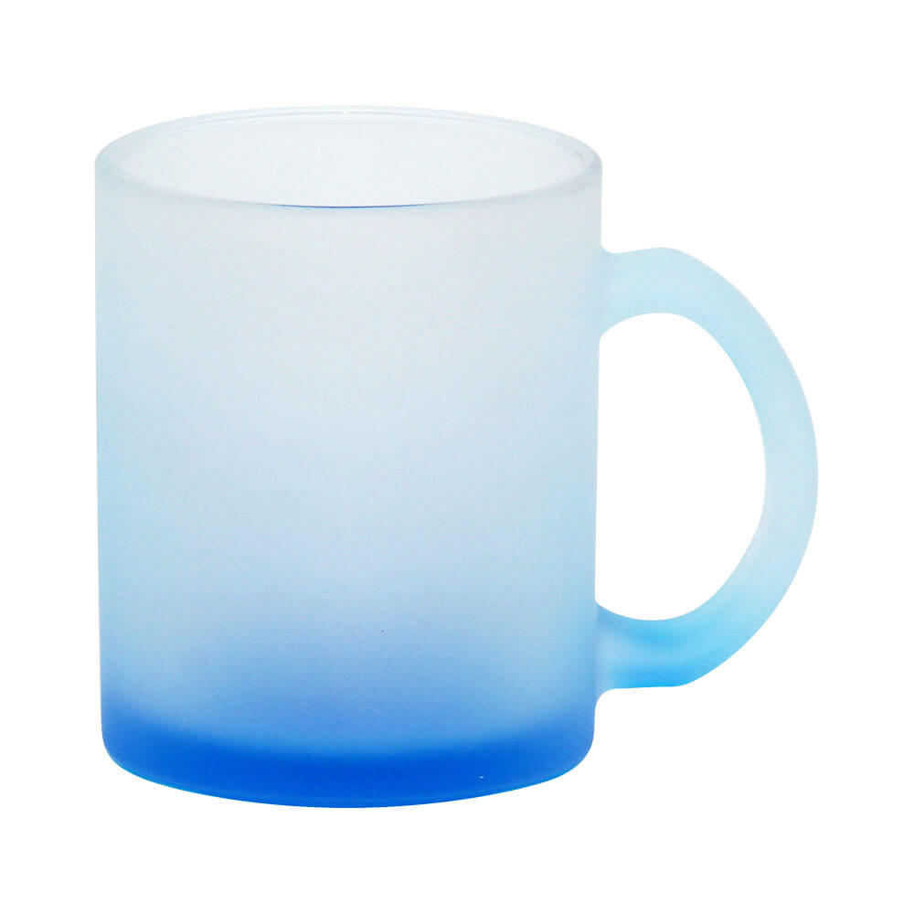 11OZ Sublimation Frosted Glass Mug (Gradient Blue)-1
