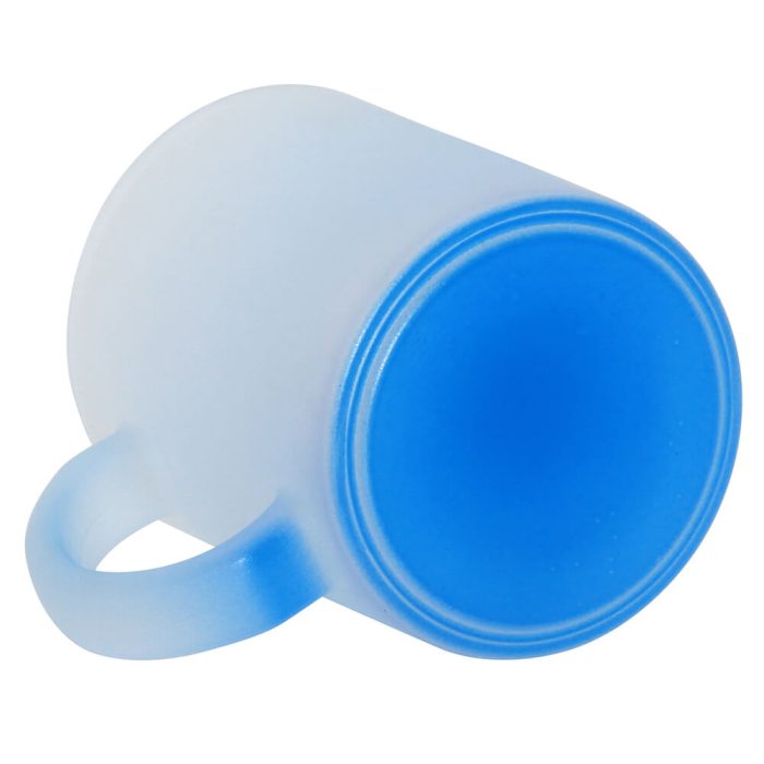 11OZ Sublimation Frosted Glass Mug (Gradient Blue)-3