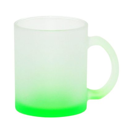 11OZ Sublimation Frosted Glass Mug (Gradient Green)-1