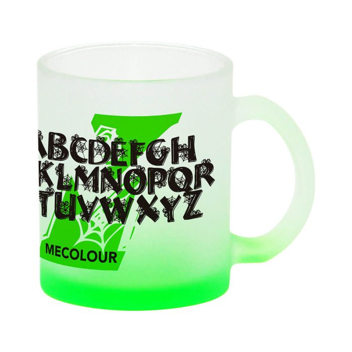 11OZ Sublimation Frosted Glass Mug (Gradient Green)-2