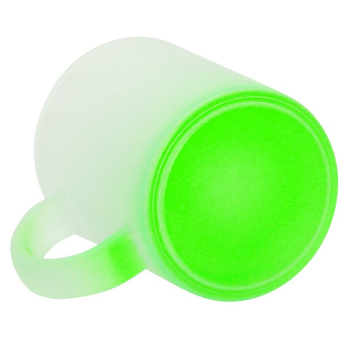 11OZ Sublimation Frosted Glass Mug (Gradient Green)-3