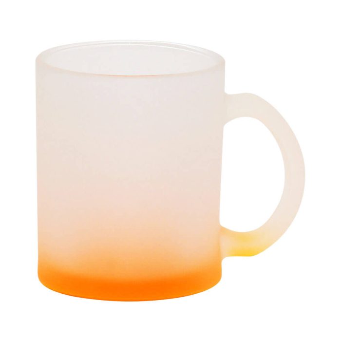 11OZ Sublimation Frosted Glass Mug (Gradient Orange)-1