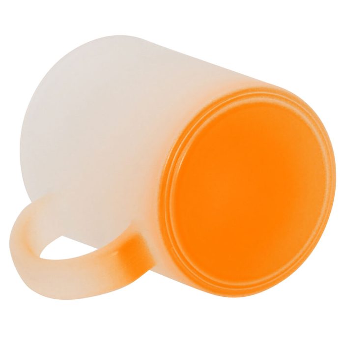 11OZ Sublimation Frosted Glass Mug (Gradient Orange)-3