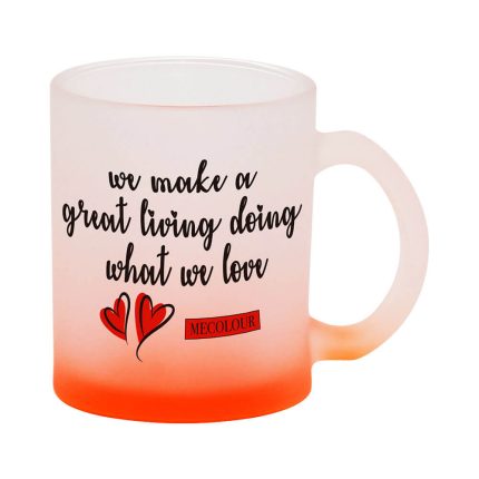 11OZ Sublimation Frosted Glass Mug (Gradient Red)-2