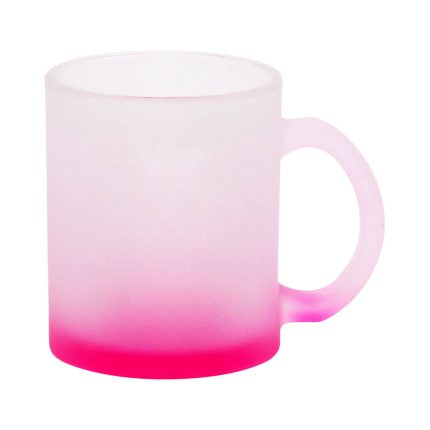 11OZ Sublimation Frosted Glass Mug (Gradient Rose Red)-1