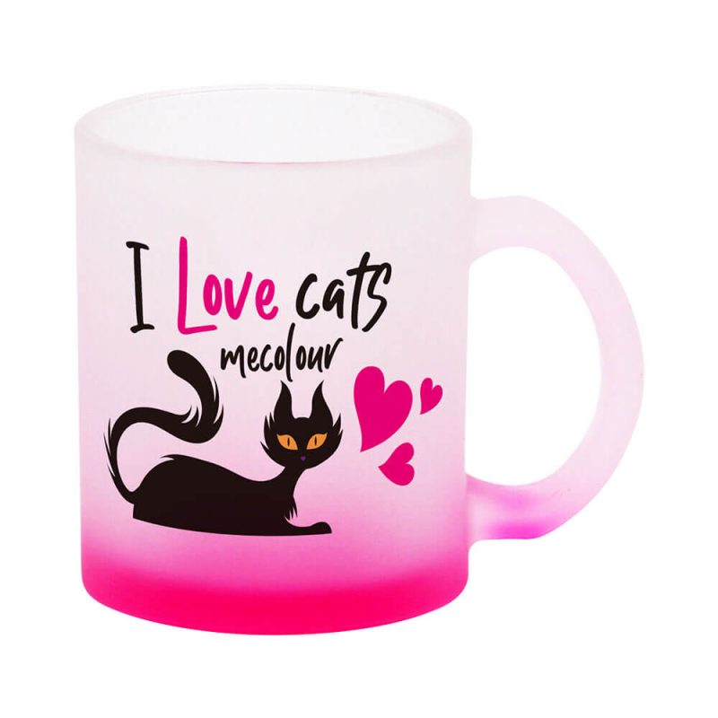 11OZ Sublimation Frosted Glass Mug (Gradient Rose Red)-2