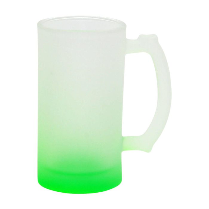 16OZ Sublimation Frosted Glass Mug (Gradient Green)-1