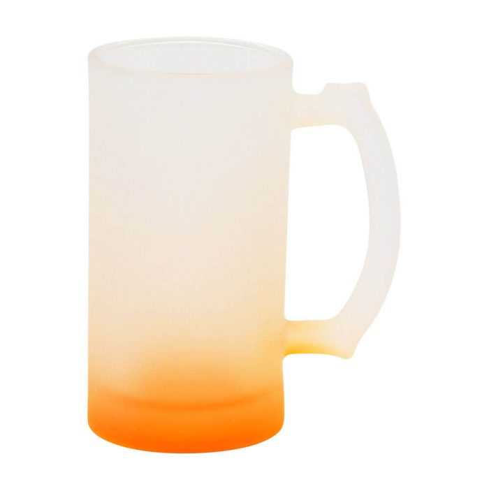 16OZ Sublimation Frosted Glass Mug (Gradient Orange)-1