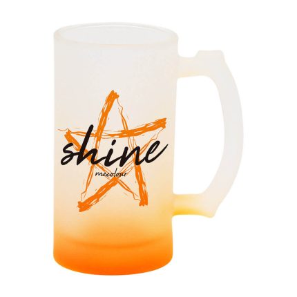 16OZ Sublimation Frosted Glass Mug (Gradient Orange)-2