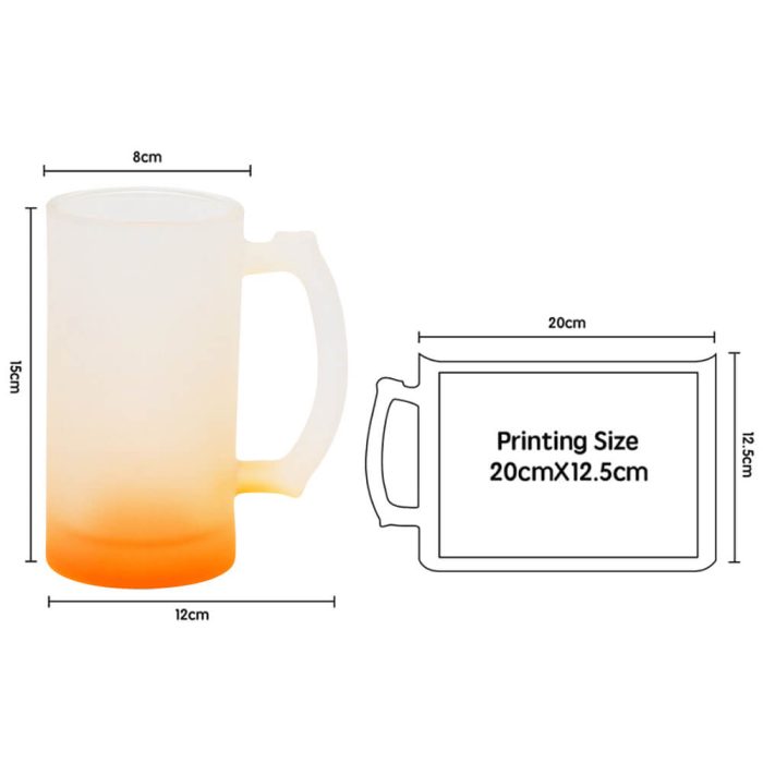 16OZ Sublimation Frosted Glass Mug (Gradient Orange)-4