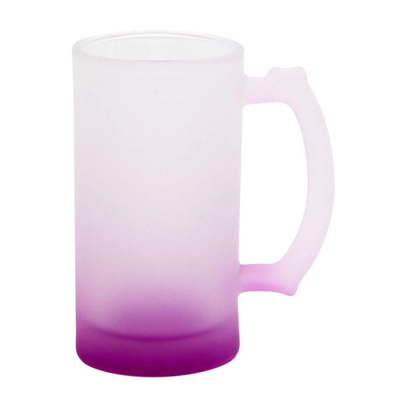16OZ Sublimation Frosted Glass Mug (Gradient Purple)-1