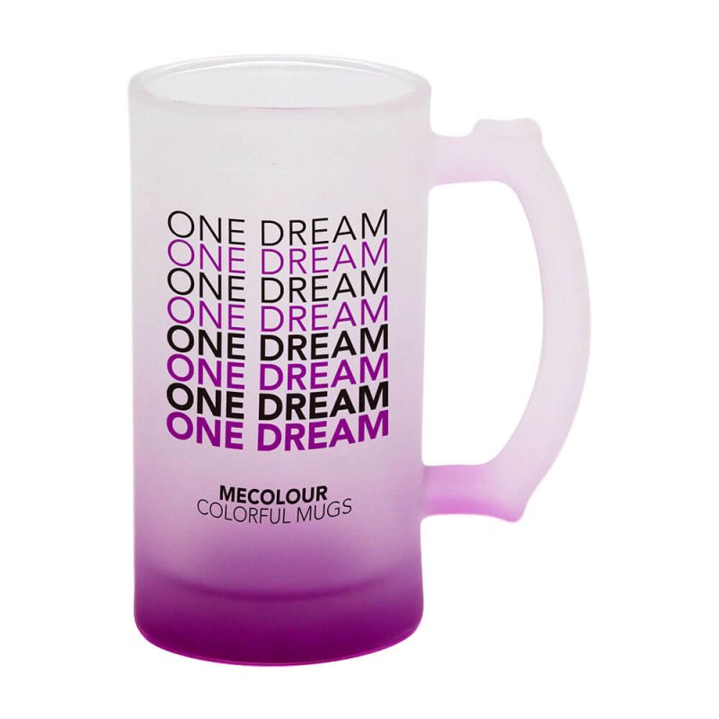 16OZ Sublimation Frosted Glass Mug (Gradient Purple)-2