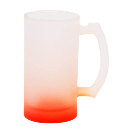 16OZ Sublimation Frosted Glass Mug (Gradient Red)-1