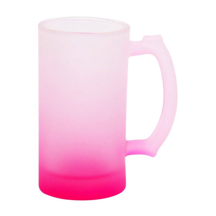 16OZ Sublimation Frosted Glass Mug (Gradient Rose Red)-1