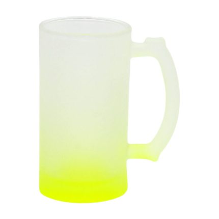 16OZ Sublimation Frosted Glass Mug (Gradient Yellow)-1