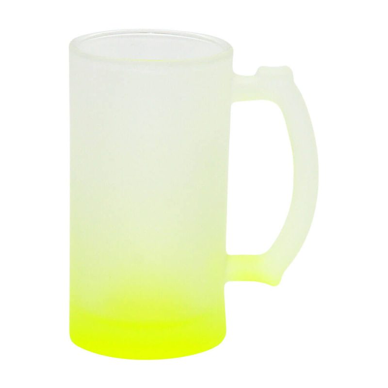 16OZ Sublimation Frosted Glass Mug (Gradient Yellow)-1