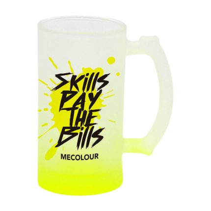 16OZ Sublimation Frosted Glass Mug (Gradient Yellow)-2