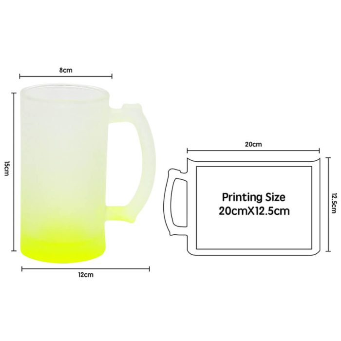 16OZ Sublimation Frosted Glass Mug (Gradient Yellow)-4