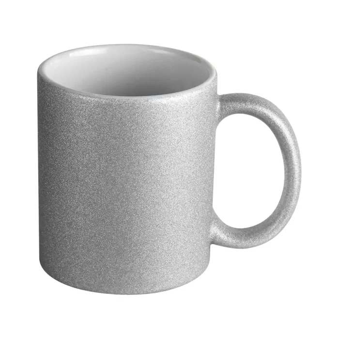 11 oz Sublimation Glitter Mug (Silver)-1