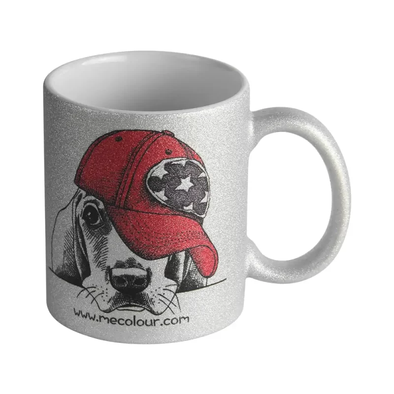 11 oz Sublimation Glitter Mug (Silver)-2