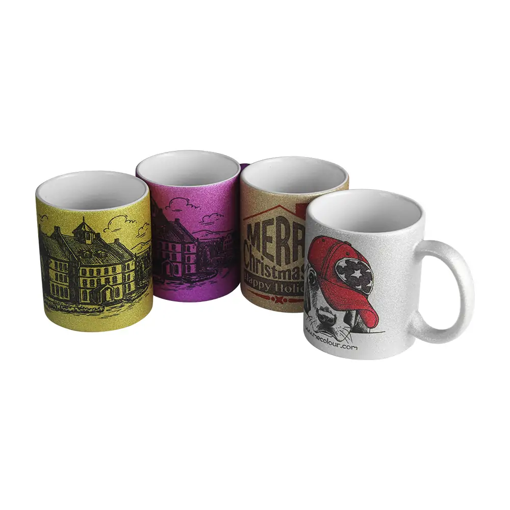 Wholesale 11 OZ sublimation Mugs Blanks Silver Glitter Coffee Mugs