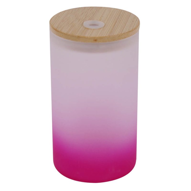 16 oz Sublimation Glass Skinny Tumbler with Straw (Frosted, Gradient Purple)-1