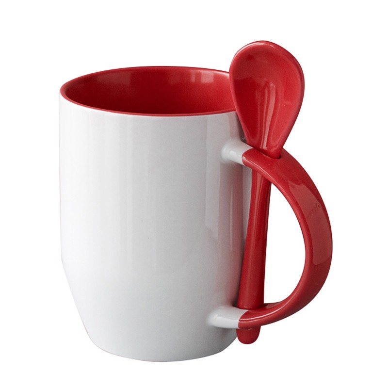 12 oz Sublimation Mug with Spoon (Red) at Best Price in China