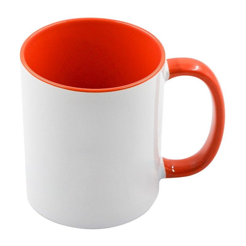 11 oz Sublimation Inner & Handle Colored Mug (Orange)