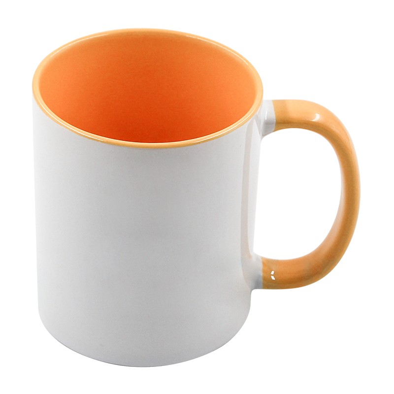 11 oz Sublimation Inner & Handle Colored Mug (Orange)