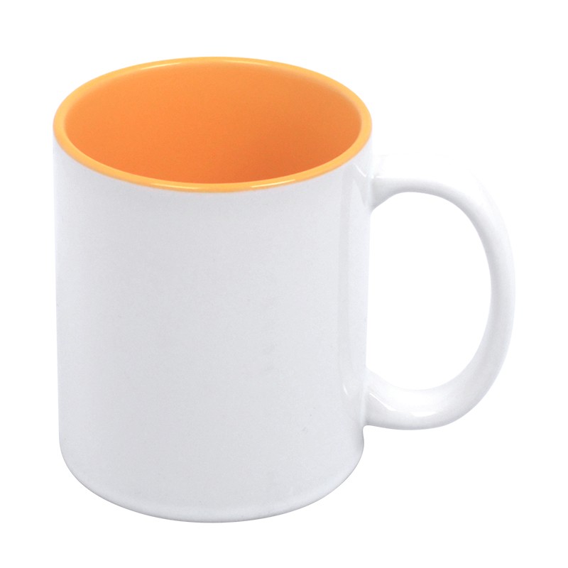 11 oz Sublimation Inner & Handle Colored Mug (Orange)