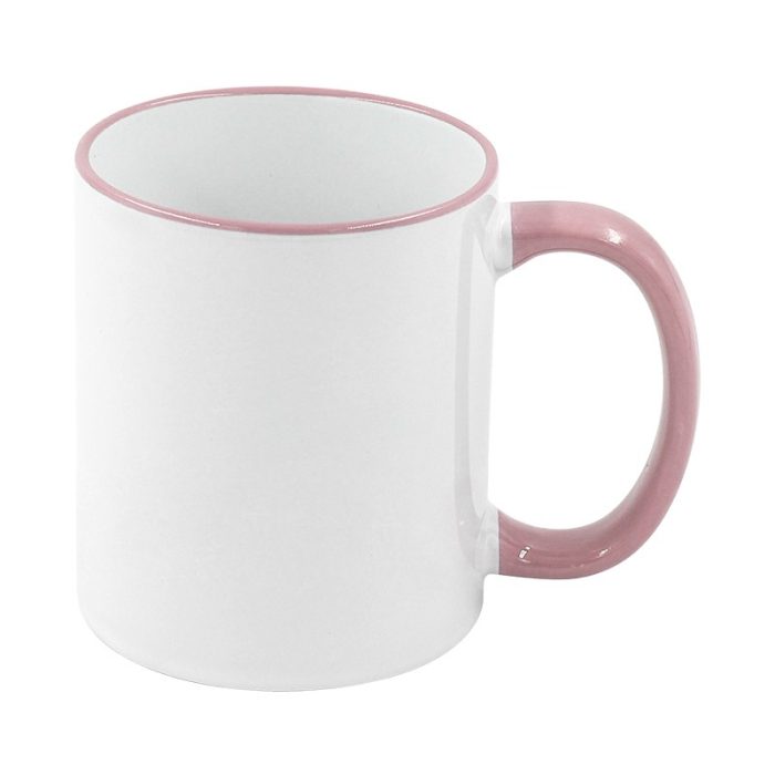 Rim handle mug-Pink-1