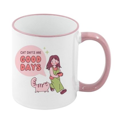 Rim handle mug-Pink-2