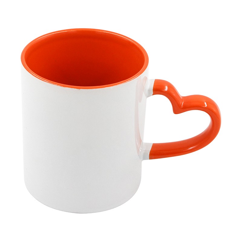 11 oz Sublimation Inner & Handle Colored Mug (Orange)