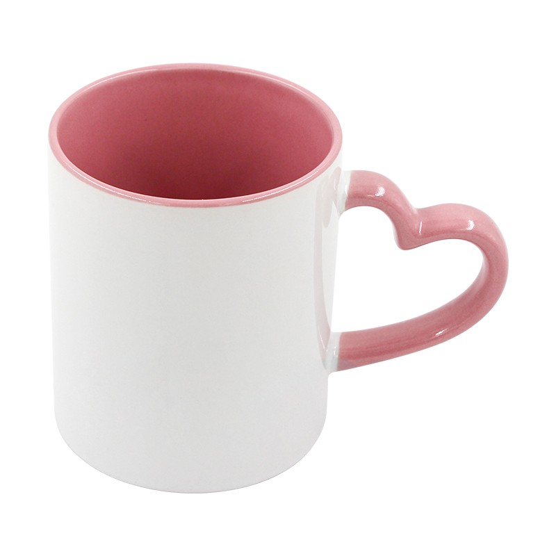  MR.R 11oz Sublimation Blank Coffee Mugs,Cup Blank White Mug Cup  with Pink Color Mug Inner and Handle,Set of 2 : Home & Kitchen