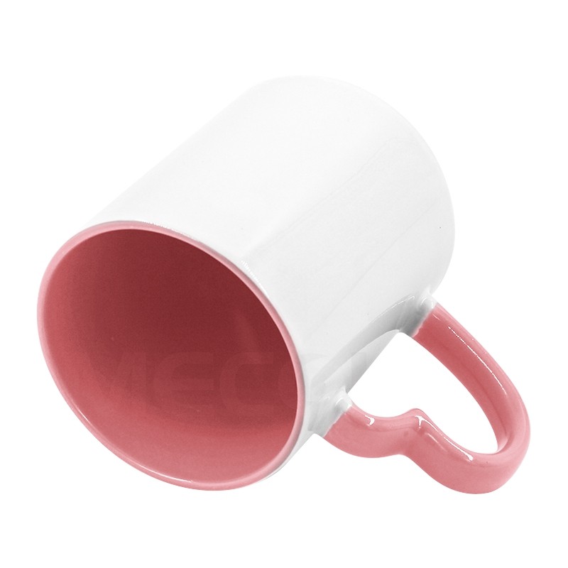 Sumex 11oz Sublimation Blanks Mugs,Set of 12 Ceramic Coffee Mugs for Pink