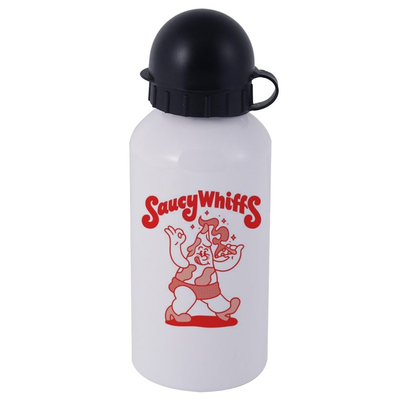 400ml Aluminum Sports Bottle-Round Cap-White 2