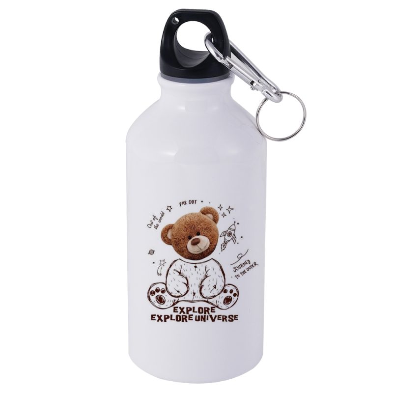 400ml Aluminum Sports Bottle-White 2