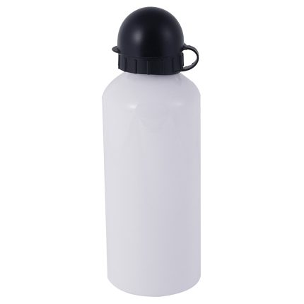 600ml Aluminum Sports Bottle-Round Cap-White 1