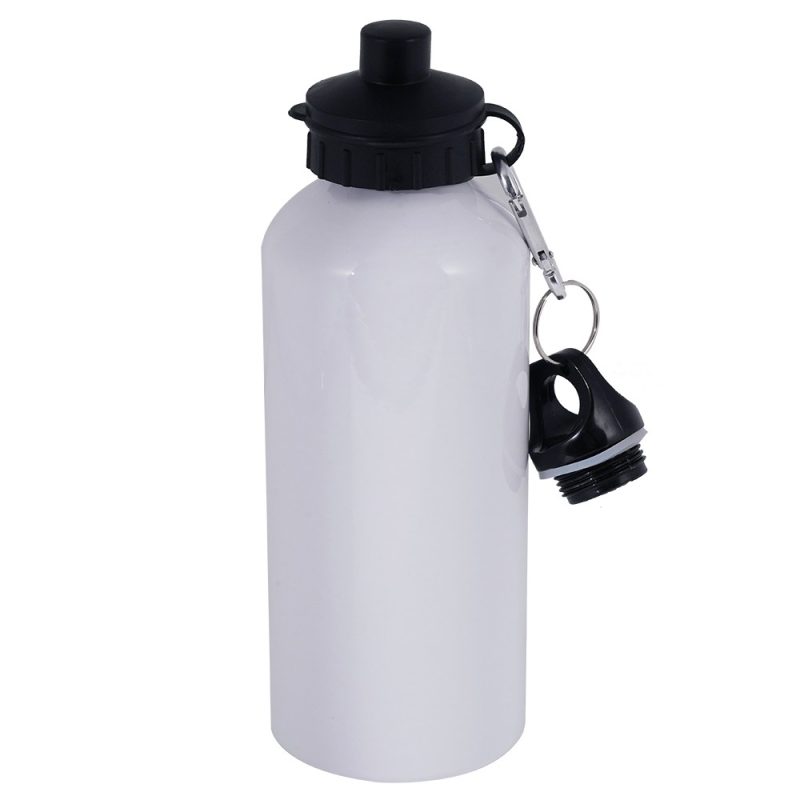 600ml Sports Bottle Double Caps White 1