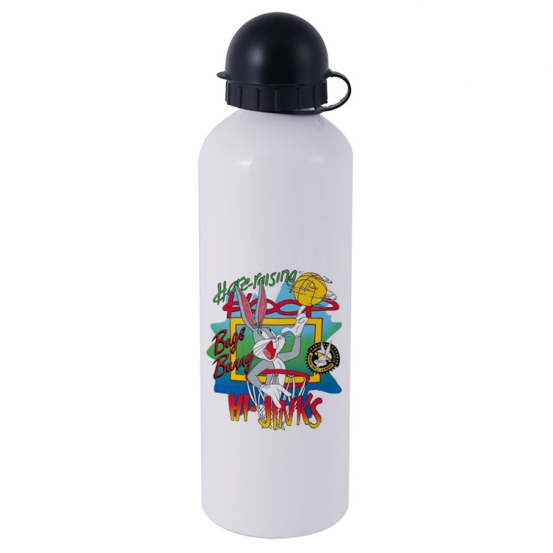 750ml Aluminum Sports Bottle-Round Cap-White 1