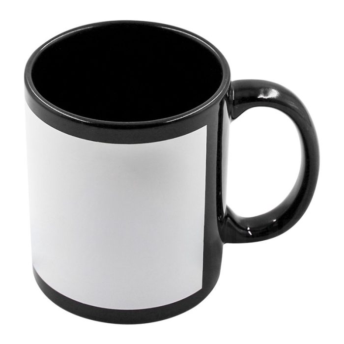 Color Mug with Printable Patch-Black 1