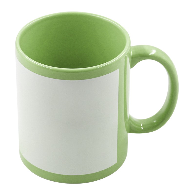 Color Mug with Printable Patch-Light Green 1