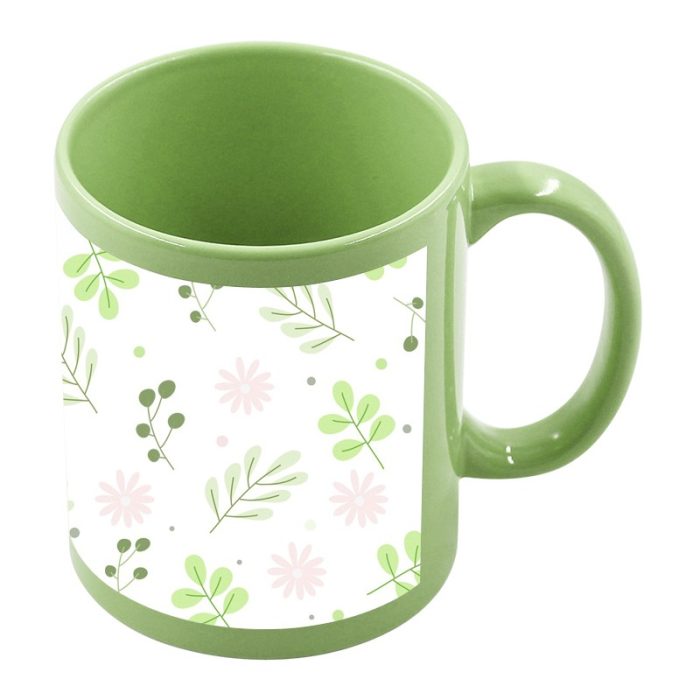 Color Mug with Printable Patch-Light Green 2