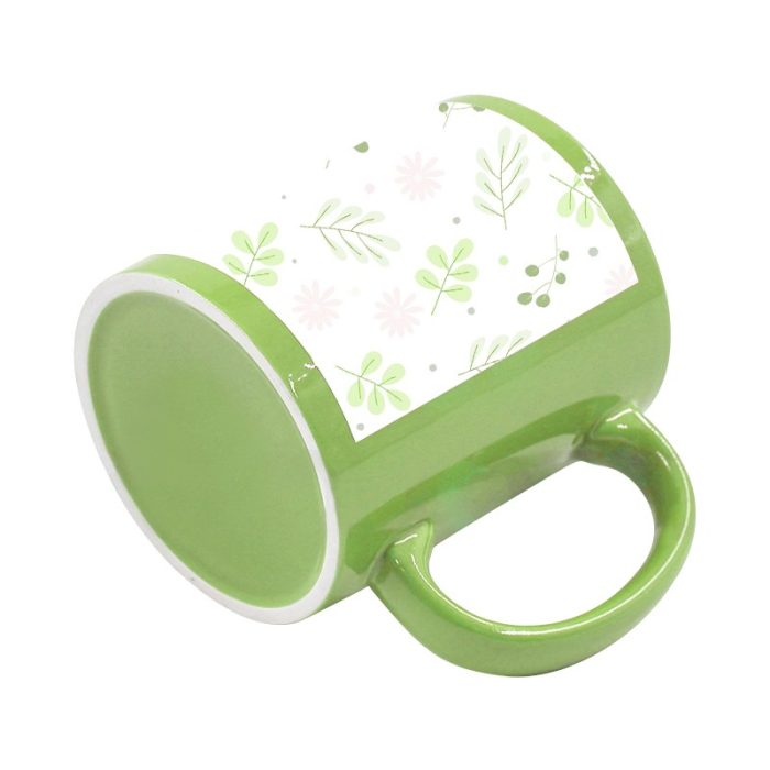 Color Mug with Printable Patch-Light Green 3