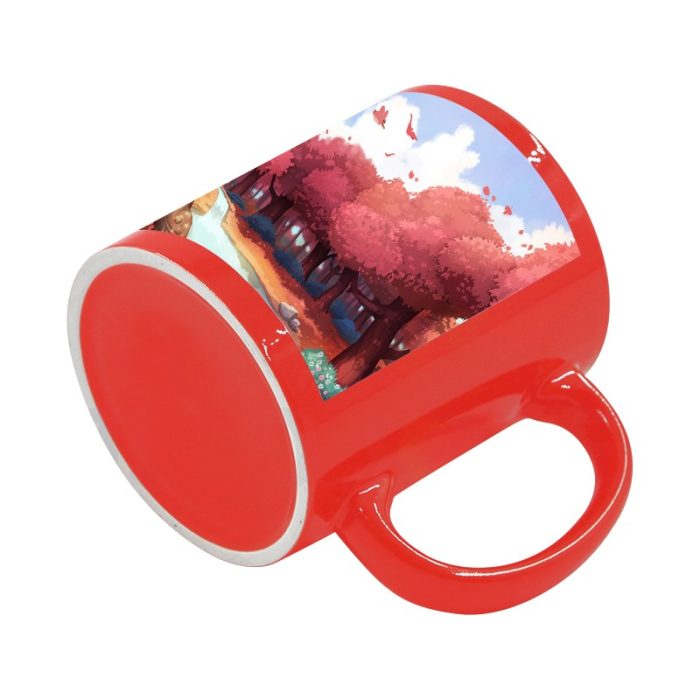 Fluorescent Mug with White Patch-Red 3