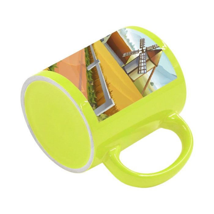 Fluorescent Mug with white patch-Yellow 3