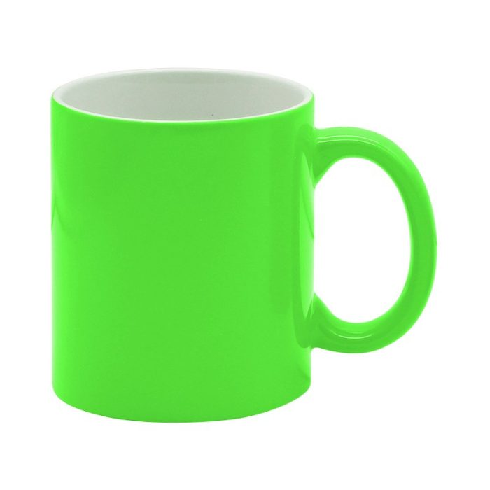 Glossy Fluorescent Mug-Light Green 1