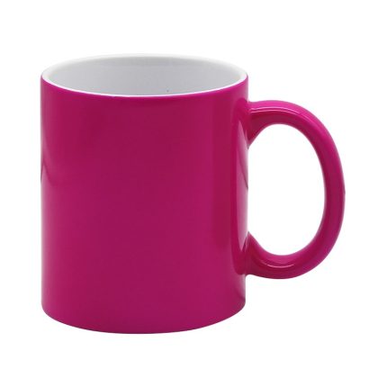 Glossy Fluorescent Mug-Rose Red 1