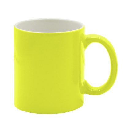 Glossy Fluorescent Mug-Yellow 1