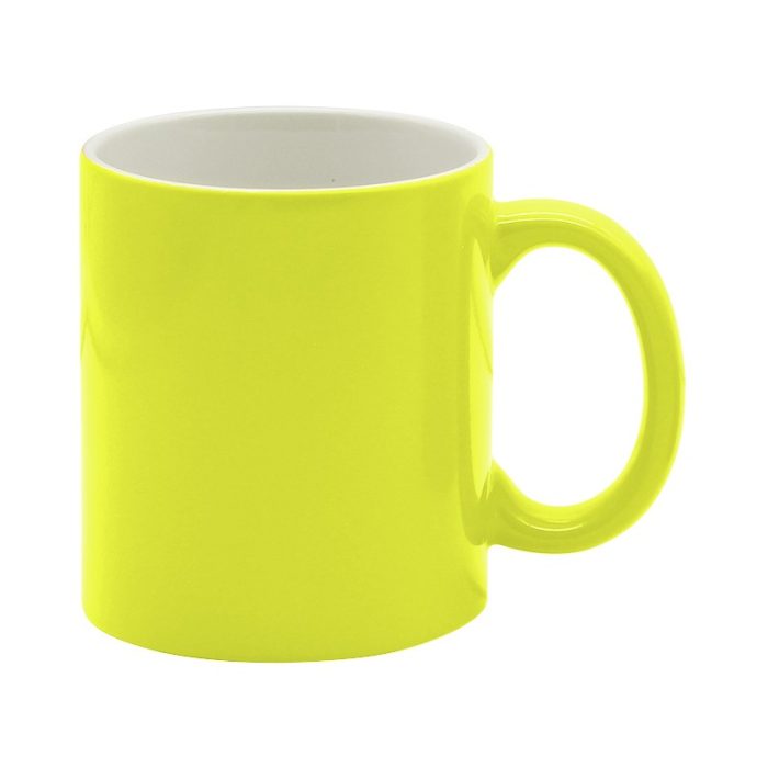 Glossy Fluorescent Mug-Yellow 1